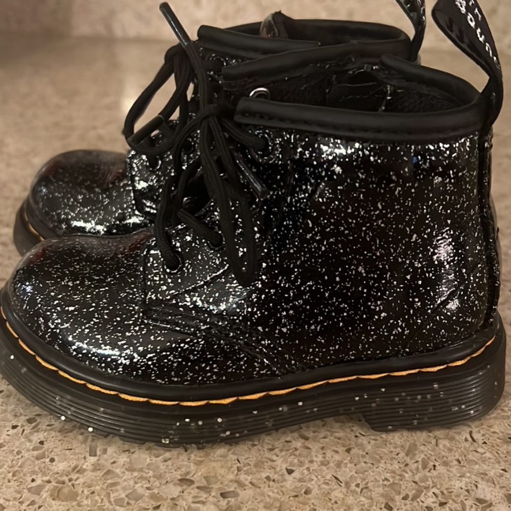 Toddler Size -6 Black Sparkle Dr Martens Air Wair